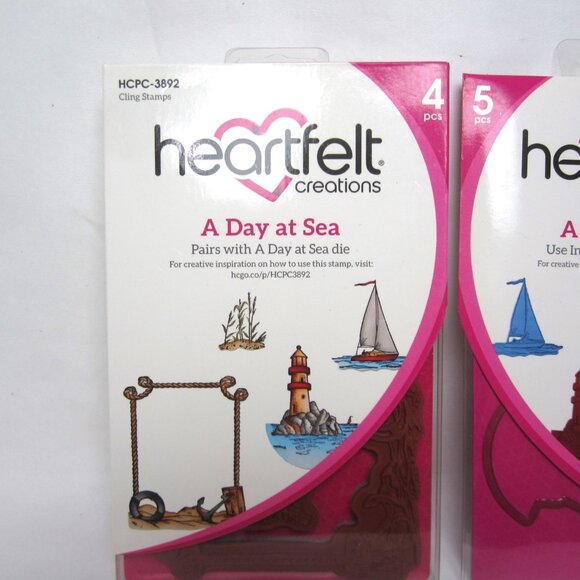 Heartfelt Creations A Day at Sea Craft Dies & Cling Stamps Ocean Lighthouse Rope - Picture 2 of 5